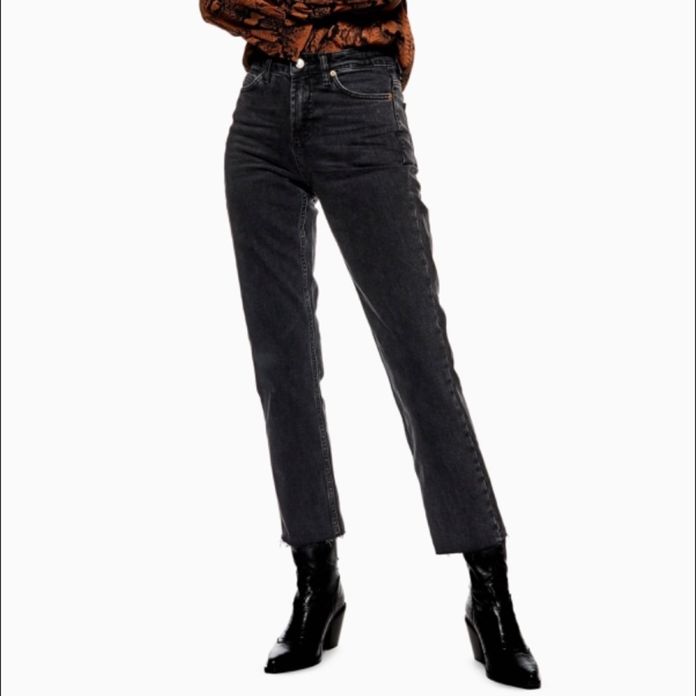 Topshop Raw hem straight leg jeans